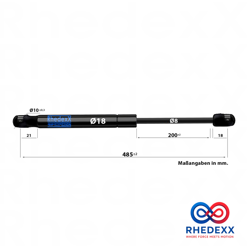 A.PiERiNGER. Gasfeder Stabilus Liftomat 5363VU 100N 205lg